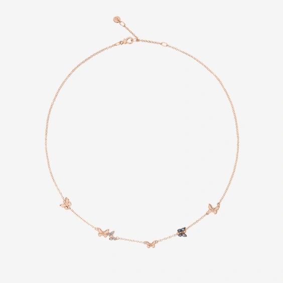 Orologio COLLANA CUORE ORO ROSA, RUBINO SINTETICO & DIAMANTI