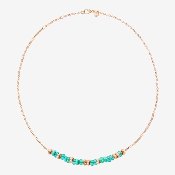 Orologio COLLANA CUORE ORO ROSA, RUBINO SINTETICO & DIAMANTI