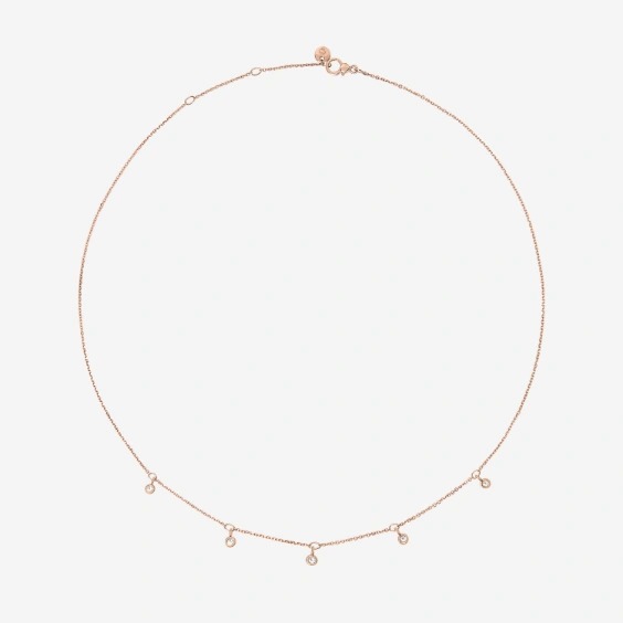 Orologio COLLANA CUORE ORO ROSA, RUBINO SINTETICO & DIAMANTI