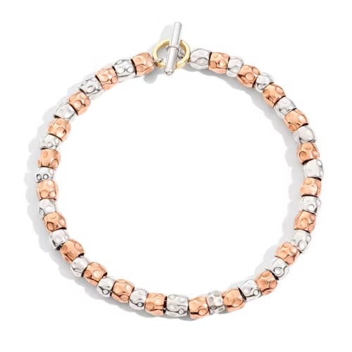 Gioiello dodo bracciali - BRACCIALE GRANELLI ARGENTO E ORO ROSA