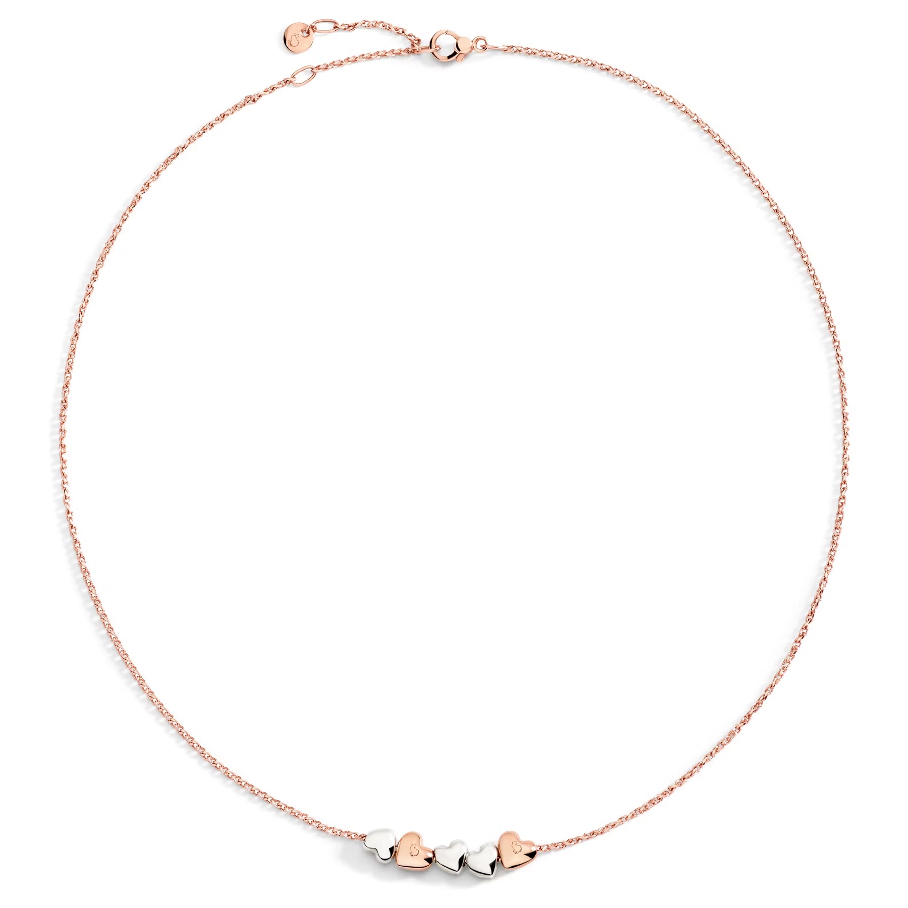 Gioiello dodo collane - COLLANA CUORE ORO ROSA & ARGENTO