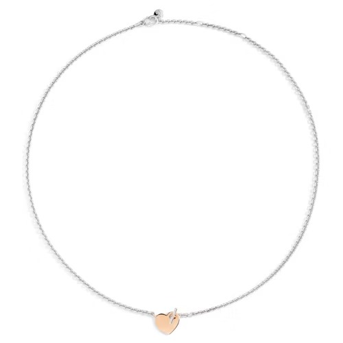Gioiello dodo collane - COLLANA CUORE ORO ROSA & ARGENTO