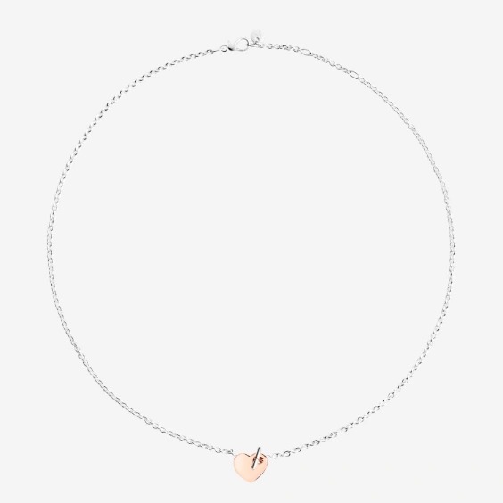 Gioiello dodo collane - COLLANA CUORE ORO ROSA & ARGENTO