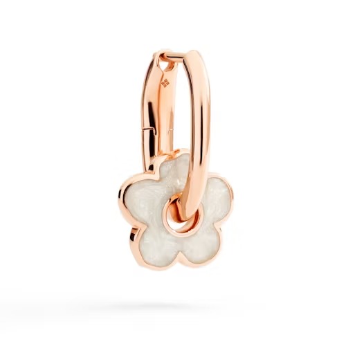 Gioiello dodo orecchini - ORECCHINO HOOP FIORE ORO ROSA & SMALTO