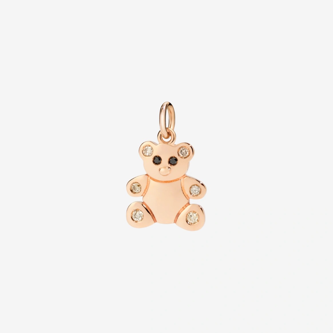 Gioiello dodo charms - CIONDOLO ORSETTO ORO ROSA, DIAMANTI E SMALTO