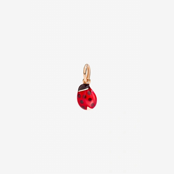 Gioiello dodo charms - CIONDOLO COCCINELLA ORO ROSA E SMALTO