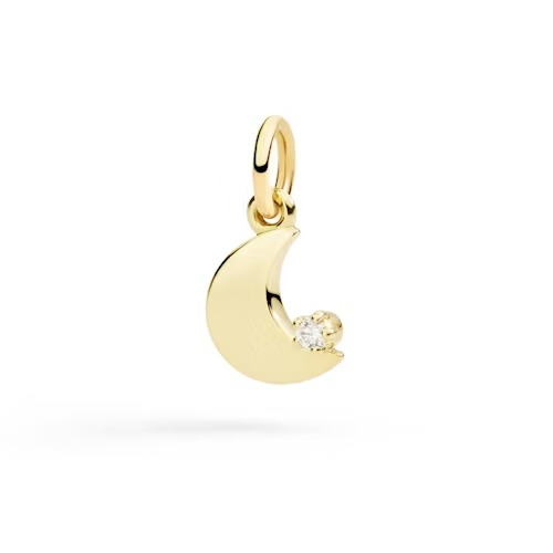 Gioiello dodo charms - CIONDOLO LUNA ORO GIALLO & DIAMANTE BIANCO