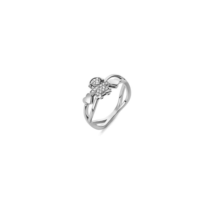 Gioiello lebebe anelli - ANELLO I PREZIOSI CON SAGOMA BIMBA IN ORO BIANCO E DIAMANTI