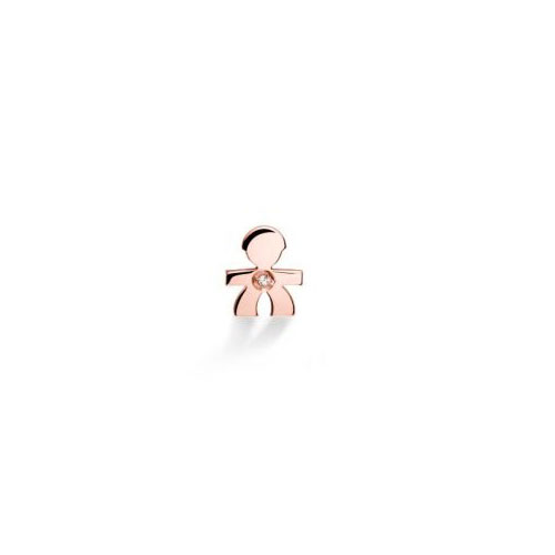 Gioiello lebebe orecchini - ORECCHINO I PREZIOSI CON SAGOMA BIMBO IN ORO ROSA E DIAMANTE