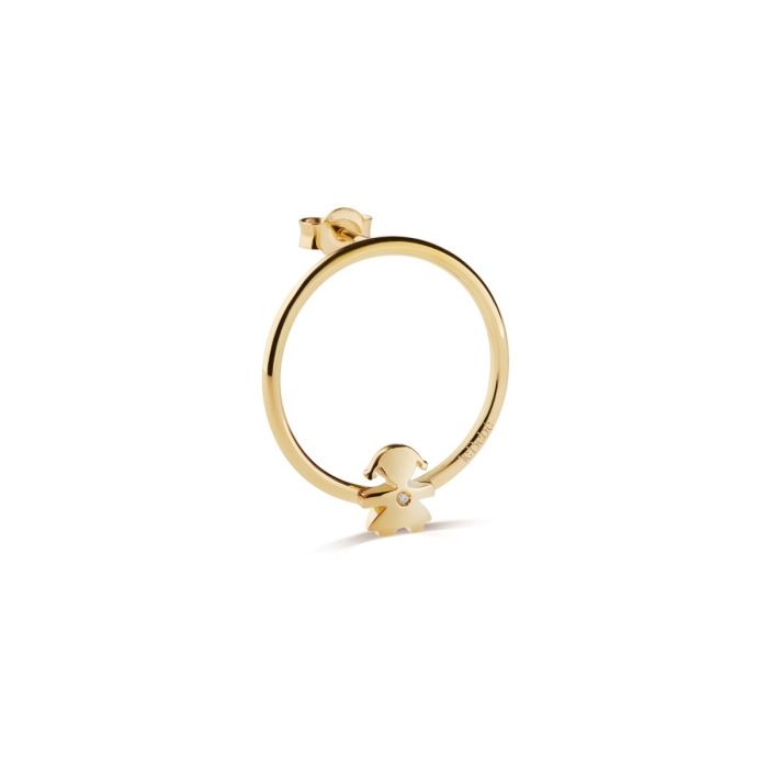 MONO ORECCHINO LES PETITS CON SAGOMA BIMBA IN ORO GIALLO E DIAMANTE
