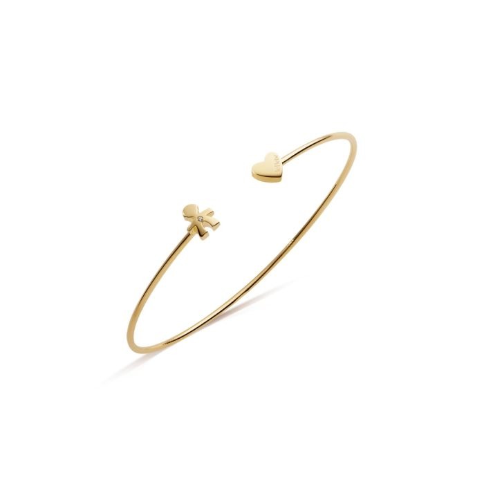 BRACCIALE LES PETITS CON SAGOMA BIMBO E CUORE, IN ORO GIALLO E DIAMANTE