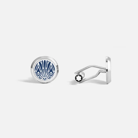 Gioiello montblanc pelletteria - GEMELLI MEISTERSTÜCK THE ORIGIN COLLECTION BLU