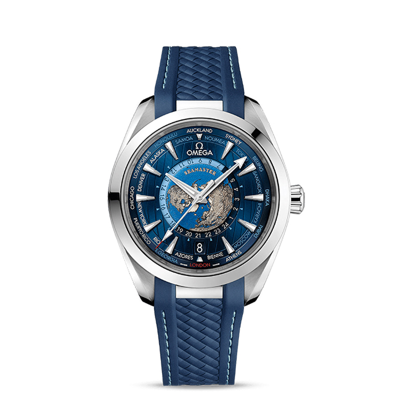 Aqua Terra 150M Omega Co-Axial Master Chronometer GMT Worldtimer 43 mm Worldtimer 