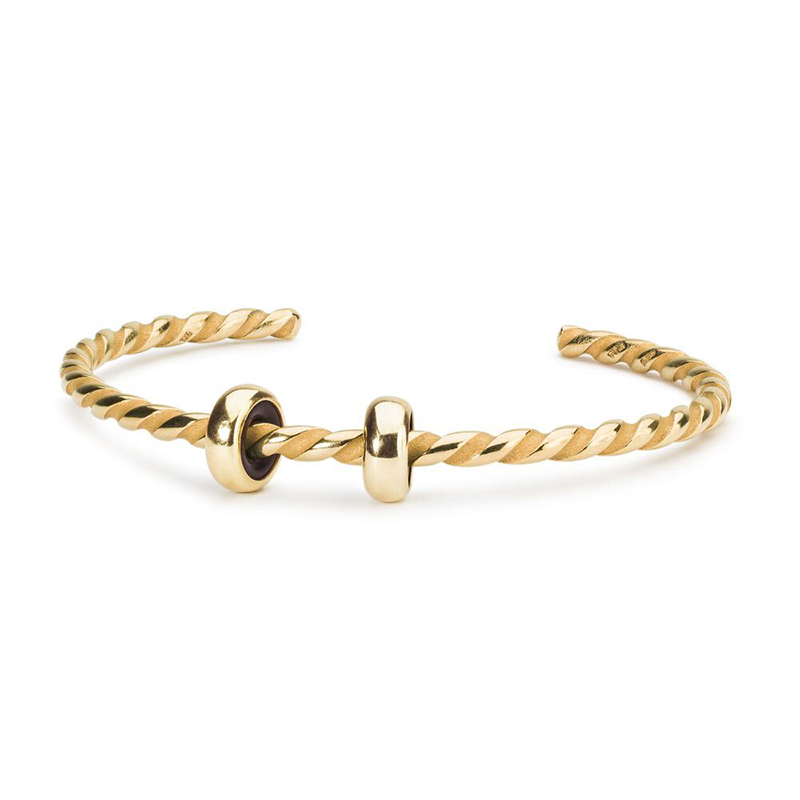 Bangle a Spirale Placcato Oro con 2 Stop Trollbeads 