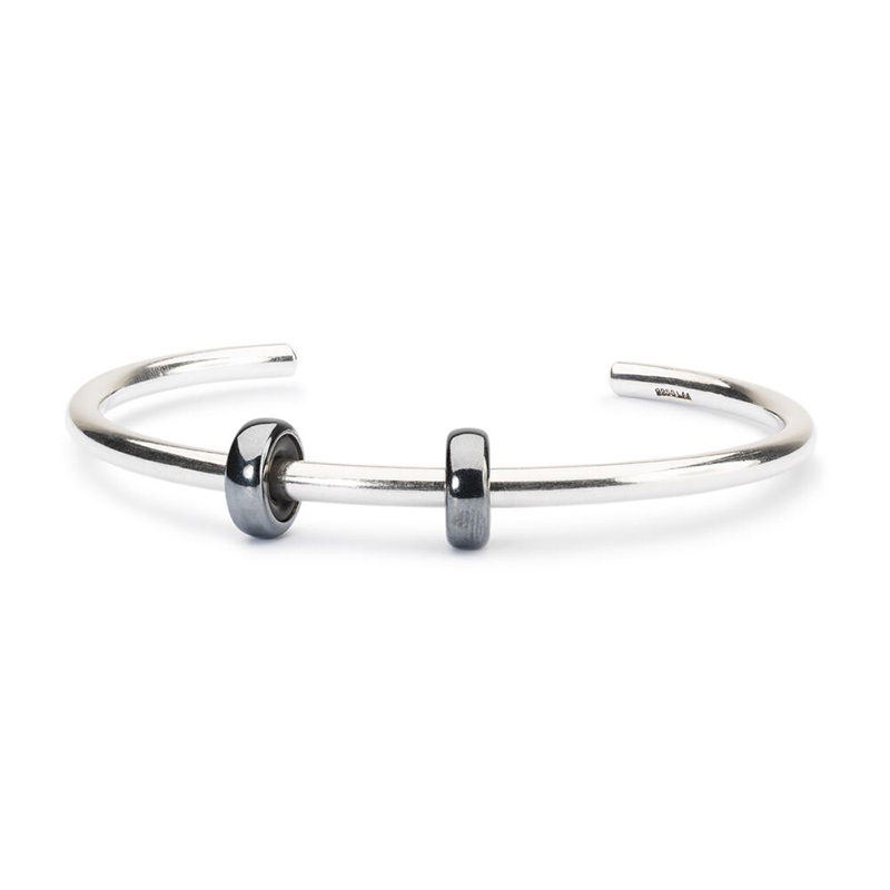 Bangle con 2 Stop in Argento Brunito Trollbeads