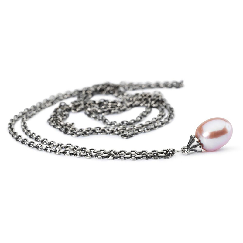 Collana d'Argento con Perla Rosa Trollbeads 