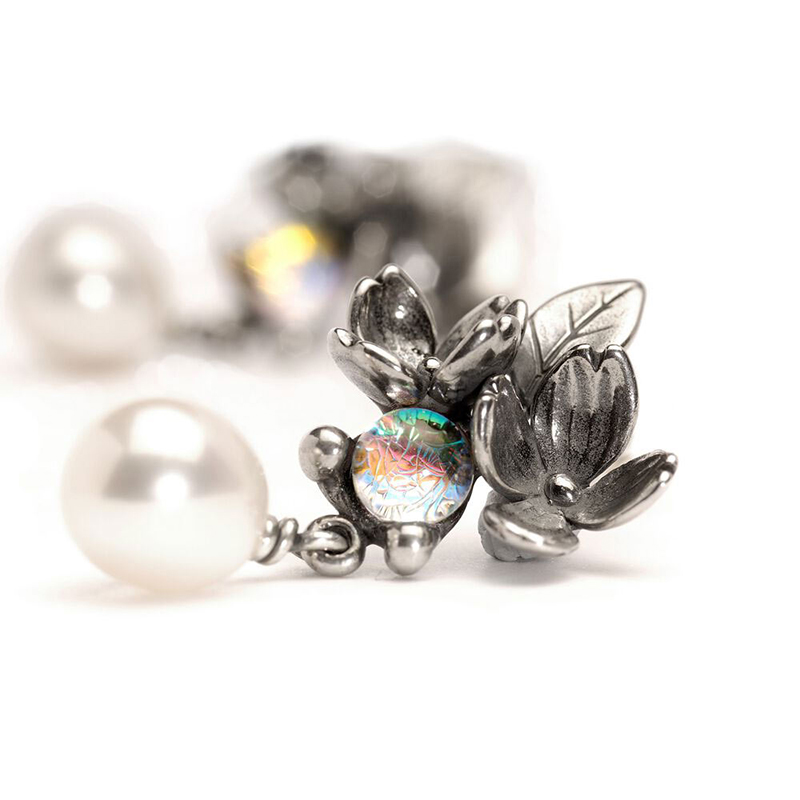 ORECCHINI FIORI E PERLE TROLLBEADS
